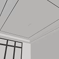 Modern Ceiling Design With Linear LED Strips And Recessed Lighting Fixtures 3d model