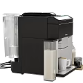 Siemens Coffee Machine With Coffee Beans Milk Bottle And Cups 3d model
