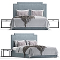 Modern Jane's Blue Double Bed 3d model