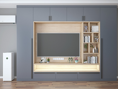 Modern TV Background Cabinet 3d model