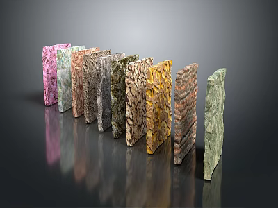 Indoor Wall Decorative Panels With Various Colors And Textures For Decoration 3d model