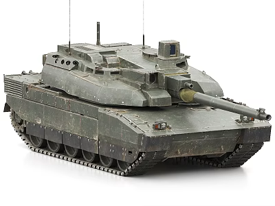 Detailed Military Tank Model With Gray Exterior Tracks And Cannon Turret 3d model