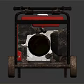 Red Honda Heavy Duty Portable Generator With Black Frame And Wheels