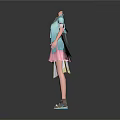 Traditional And Modern Style Apparel With White Blue Pink Dresses And Golden Details