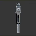 Silver Submachine Gun With Blue Grip Metal Body And Modern Design