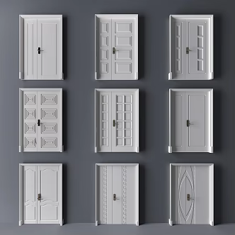 Modern child door double door child door entry door 3d model