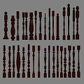 Jane European Column Handrail 3d model