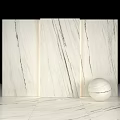 White Marble Slabs With Natural Veins And Decorative Sphere For Interior Design