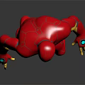 Iron Man Biological Character 3D Model With Detailed Red Gold Armor And Blue Energy Core