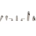 Different Styles Of Modern Water Faucets With Brushed Nickel Finish And Various Models