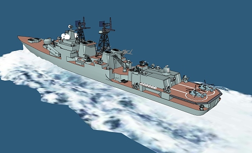 Modern Battleship Aircraft Carrier Battleship 3d model