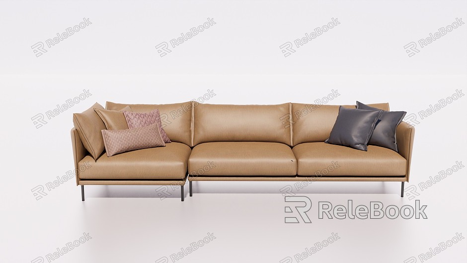 Modern three-seat sofa multiplayer sofa model