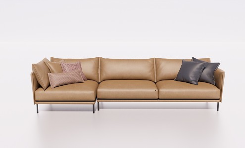 Modern three-seat sofa multiplayer sofa 3d model