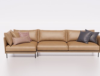 Modern three-seat sofa multiplayer sofa 3d model