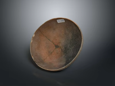 Hand Carved Brown Clay Bowl With Traditional Sculpted Patterns And Round Shape 3d model