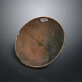 Hand Carved Brown Clay Bowl With Traditional Sculpted Patterns And Round Shape