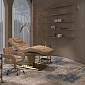 Premium Adjustable Upholstered Massage Bed With Golden Metal Base For Upscale Beauty Spa Treatment Rooms