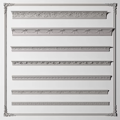 Various Decorative Gypsum Molding with Intricate Patterns for Interior Design 3d model