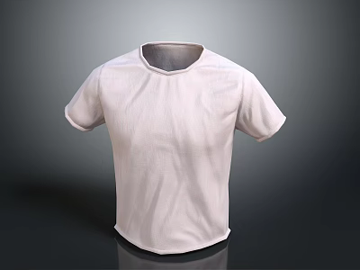 White Short Sleeve T Shirt Basic Casual Everyday Wear For Men And Women 3d model