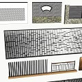 Building Facade Design With Various Materials Textures Green Plant Elements And Grilles 3d model
