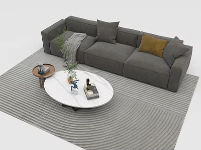 Modern Three-Seat Sofa 3d model