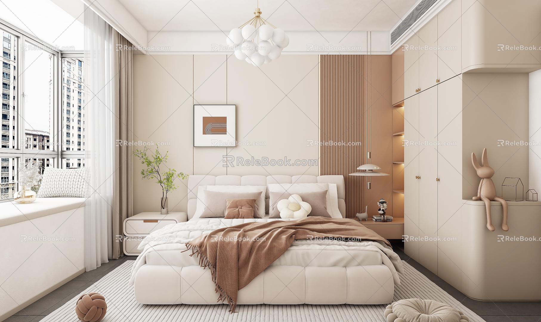 Cream wind bedroom 3d model