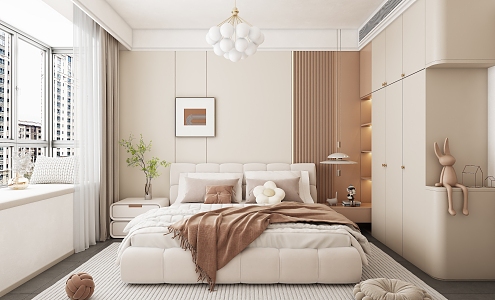 Cream wind bedroom 3d model