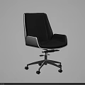 Modern Black and White Upholstered Office Chair With Adjustable Height And Swivel Casters