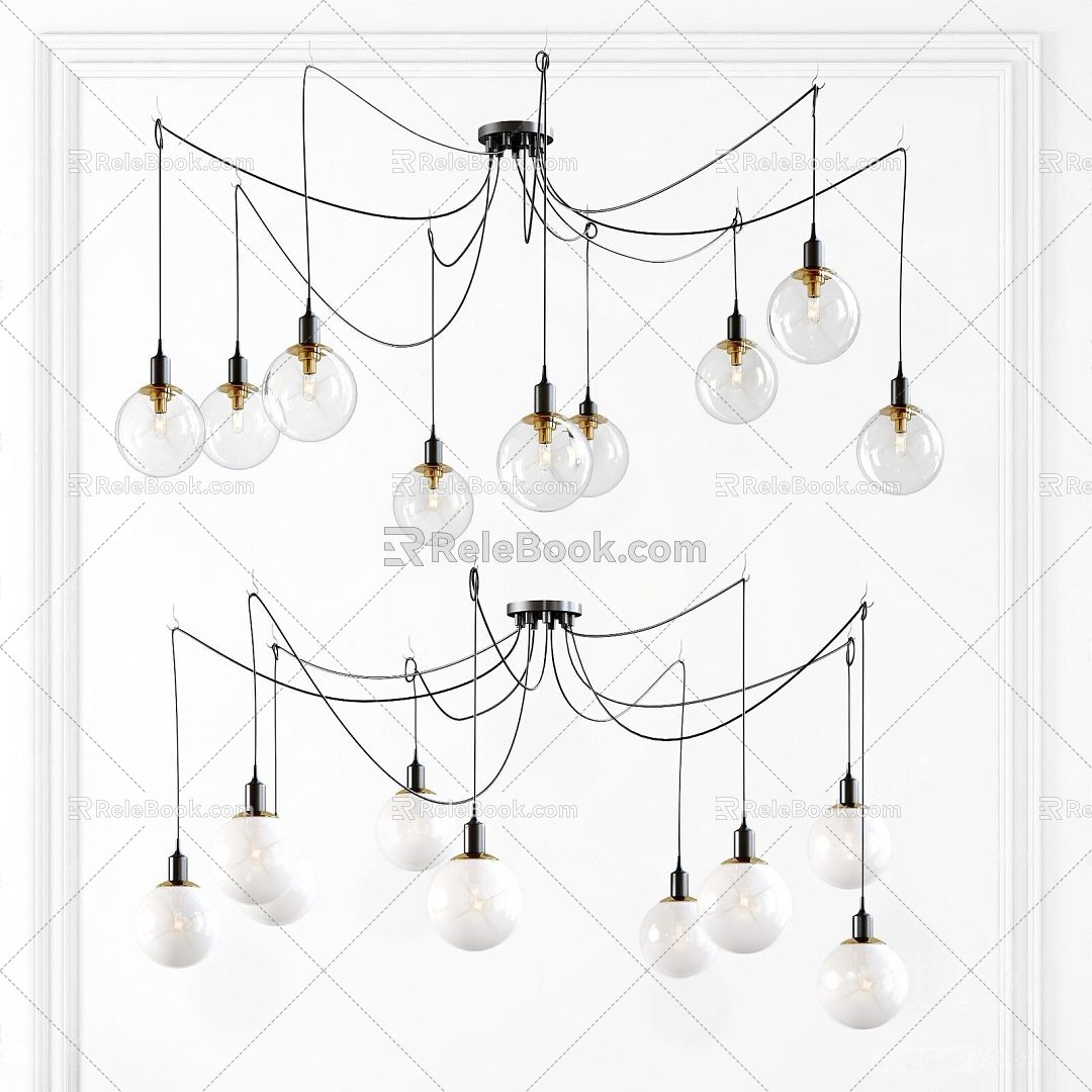 Industrial wind chandelier 3d model