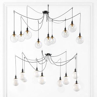 Industrial wind chandelier 3d model