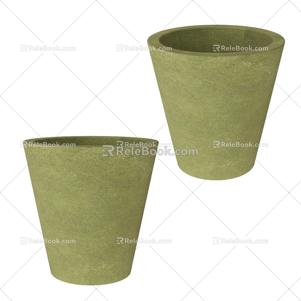 Moleskin Modern Fruit Green Flower Pot 18 3d model