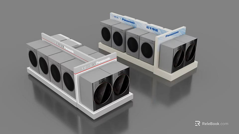 Panasonic Washing Machines Display With Modern Design And Eco Friendly Features 3d model 