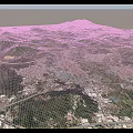 Aerial Planning of Mountainous Terrain with Green Spaces and Urban Areas