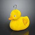 Yellow Rubber Duck Furniture Decor With Orange Beak Hook And Soft Plush Material