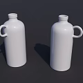 Two White Kitchen Spice Bottles With Handle And Simple Design 3d model