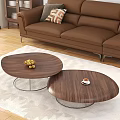 Oval Wooden Coffee Tables With Metal Frames Fruit Bowl And Coffee Cup In Living Room
