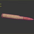 Detailed Metallic Bullet With Golden Brass Casing And Red Copper Tip