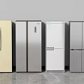 Various Modern Refrigerators in Different Colors and Styles for Home Kitchen Appliances