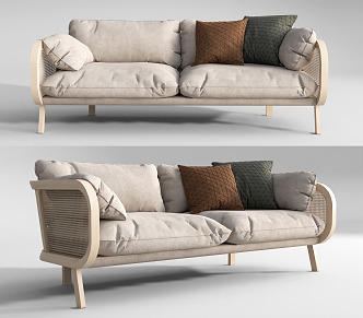 Nordic double sofa 3d model