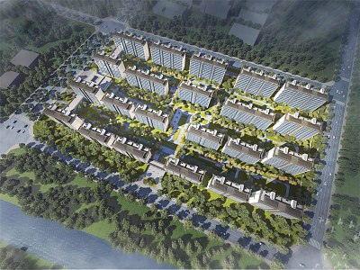 New Chinese-style Residential District Multi-storey Residential District model