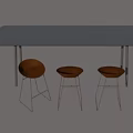 Bar table and chair combination 3d model