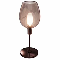 Contemporary Table Lamp Featuring Frosted Glass Shade And Bronze Metal Base With Warm Glow