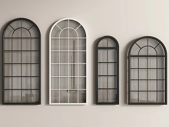 French window curved window American window Jane European window casement window 3d model