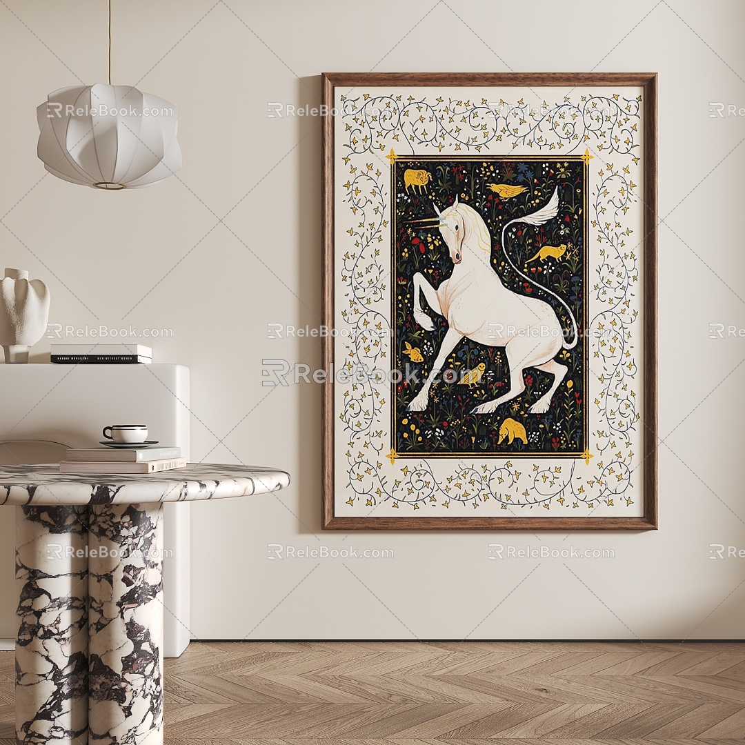 Nordic Middle Ancient Style Decorative Painting 3d model