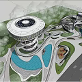 Modern Sales Office Building With Unique Spiral Design And Green Surroundings