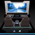 Advanced Driving Simulator With Dual Seats Large Screen And Control Panel