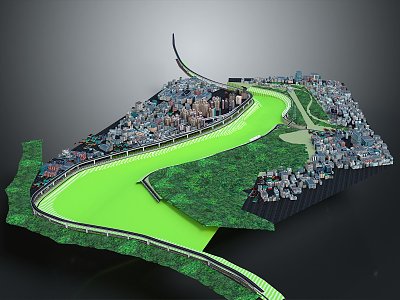 Aerial View Urban Aerial View Micro City Micro City Landscape Urban Micro City Overlook 3d model