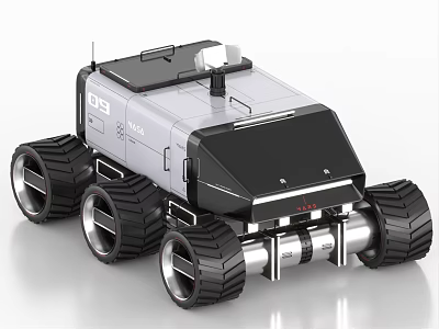 Utility Vehicle With Large Wheels Top Mounted Equipment And Durable Design 3d model