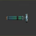 Blue Green Space Rocket Engine With Multiple Nozzles And Turbine Design For Deep Space Exploration