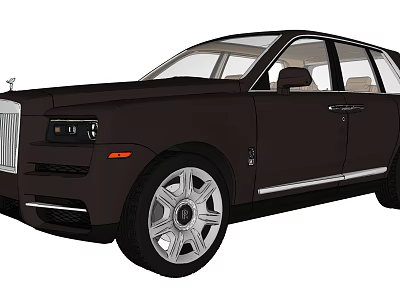 Rolls Royce Black SUV With Silver Wheels Chrome Accents And Luxury Exterior Design 3d model